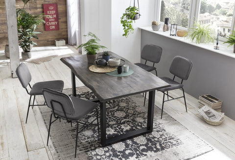 TPFLiving Tisch Mackay 160x85 cm, Mango natur sägerau, Gestell schwarz Platte Mango sägerau, Gestell Stahl Platte natur, Gestell schwarz lackiert TPFLiving Tisch Mackay 160x85 cm, Mango natur sägerau, Gestell schwarz Platte Mango sägerau, Gestell Stahl Platte natur, Gestell schwarz lackiert