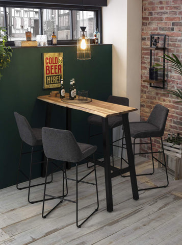 TPFLiving Stehtisch Geelong, 124,5 x 51 cm Platte Akazie, Gestell Stahl Platte natur, Gestell antikschwarz TPFLiving Stehtisch Geelong, 124,5 x 51 cm Platte Akazie, Gestell Stahl Platte natur, Gestell antikschwarz