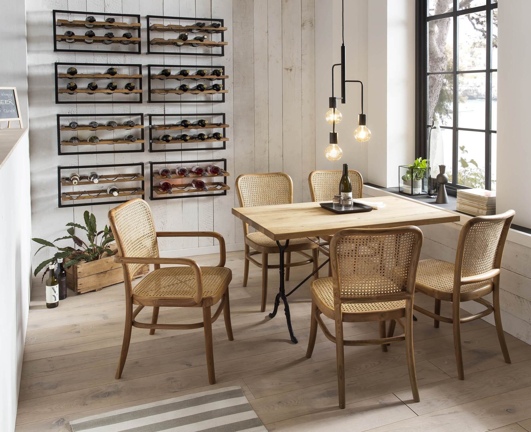 TPFLiving Tisch 120x65 cm Platte Wildeiche geölt, Gestell Gusseisen Platte natur, Gestell schwarz TPFLiving Tisch 120x65 cm Platte Wildeiche geölt, Gestell Gusseisen Platte natur, Gestell schwarz