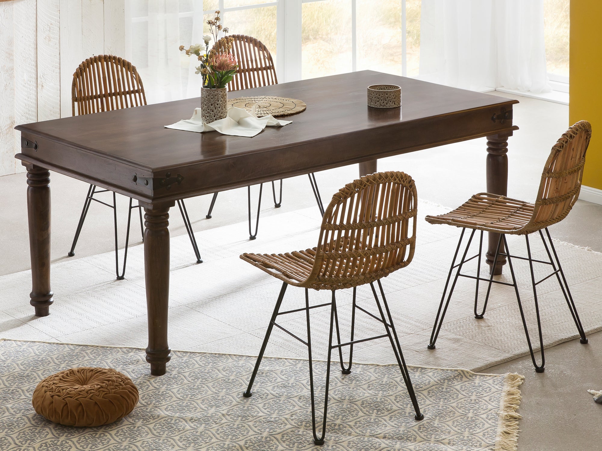 TPFLiving Tisch Gladstone 180x90 cm Akazie dunkelbraun, Nussbaum-Finish TPFLiving Tisch Gladstone 180x90 cm Akazie dunkelbraun, Nussbaum-Finish