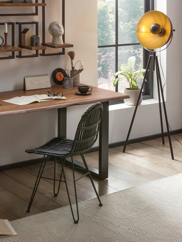 TPFLiving Tisch Broome 200 x 100 cm Platte Akazie, Gestell Stahl Platte nussbaumfarbig, Gestell schwarz lackiert TPFLiving Tisch Broome 200 x 100 cm Platte Akazie, Gestell Stahl Platte nussbaumfarbig, Gestell schwarz lackiert