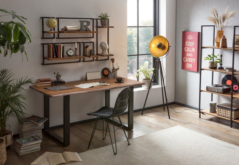 TPFLiving Tisch Broome 200 x 100 cm Platte Akazie, Gestell Stahl Platte nussbaumfarbig, Gestell schwarz lackiert TPFLiving Tisch Broome 200 x 100 cm Platte Akazie, Gestell Stahl Platte nussbaumfarbig, Gestell schwarz lackiert