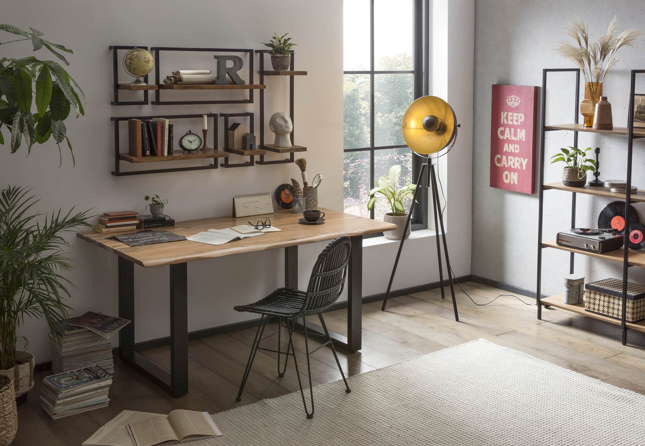 TPFLiving Platte Sydney Akazie, Gestell Stahl Platte natur antikfinish, Gestell antiksilbern lackiert TPFLiving Platte Sydney Akazie, Gestell Stahl Platte natur antikfinish, Gestell antiksilbern lackiert