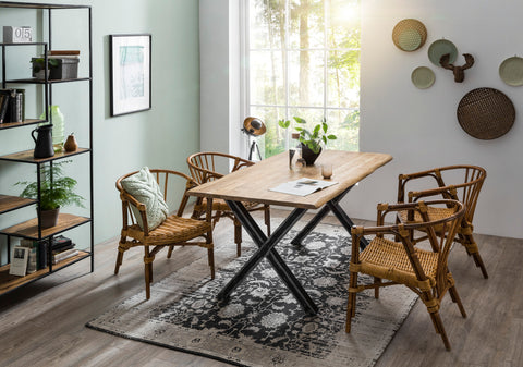 TPFLiving Tisch Bundaberg 160 x 85 cm Platte Mango massiv, Gestell Roheisen Platte natur, Gestell Used Look, klar lackiert TPFLiving Tisch Bundaberg 160 x 85 cm Platte Mango massiv, Gestell Roheisen Platte natur, Gestell Used Look, klar lackiert