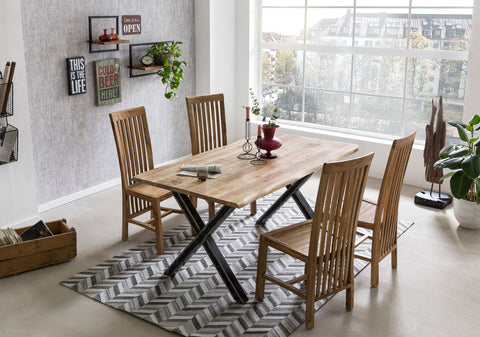 TPFLiving Tisch Bundaberg 160 x 85 cm Platte Mango massiv, Gestell Roheisen Platte natur, Gestell Used Look, klar lackiert TPFLiving Tisch Bundaberg 160 x 85 cm Platte Mango massiv, Gestell Roheisen Platte natur, Gestell Used Look, klar lackiert