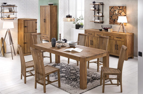 TPFLiving Garderobenschrank recyceltes Teak natur TPFLiving Garderobenschrank recyceltes Teak natur