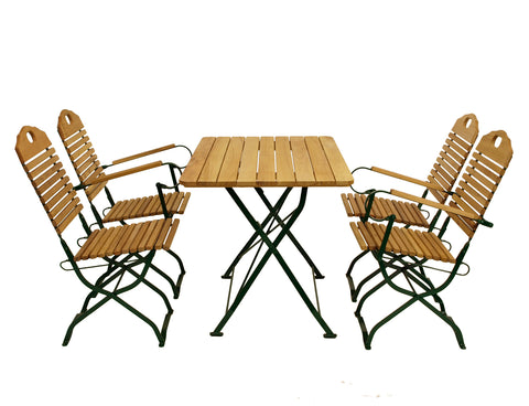 TPFGarden® Kurgarten Klappgarnitur BAD BELZIG 5-teilig aus Robinienholz, Stahlgestell Grün TPFGarden® Kurgarten Klappgarnitur BAD BELZIG 5-teilig aus Robinienholz, Stahlgestell Grün