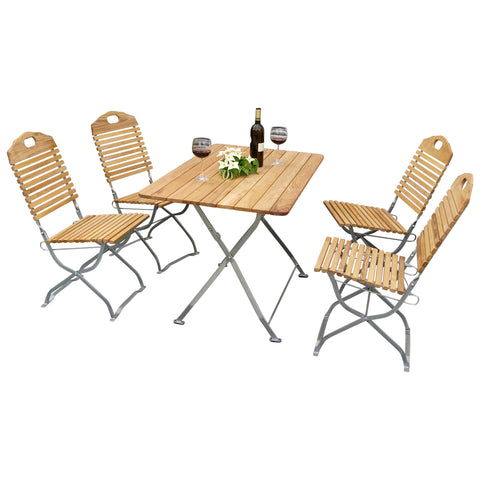 TPFGarden® Kurgarten Klappgarnitur BAD BELZIG 5-teilig aus Robinienholz, Stahlgestell Verzinkt TPFGarden® Kurgarten Klappgarnitur BAD BELZIG 5-teilig aus Robinienholz, Stahlgestell Verzinkt