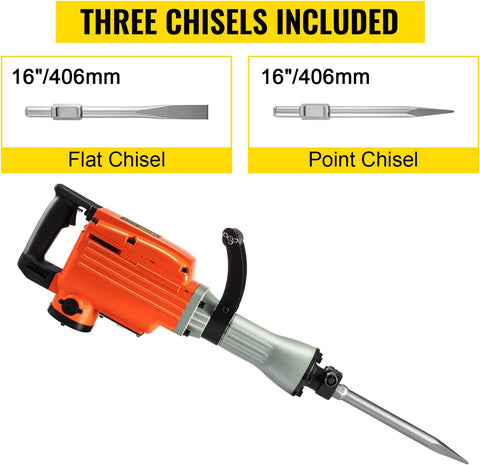 VEVOR Elektro-Abbruchhammer Hochleistungs Betonbrecher verschiedene Leistungen VEVOR Elektro-Abbruchhammer Hochleistungs Betonbrecher verschiedene Leistungen