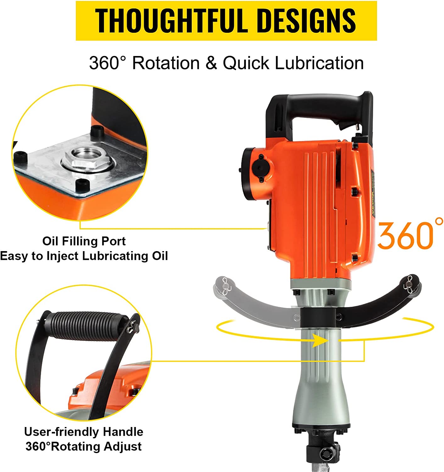 VEVOR Elektro-Abbruchhammer Hochleistungs Betonbrecher verschiedene Leistungen VEVOR Elektro-Abbruchhammer Hochleistungs Betonbrecher verschiedene Leistungen