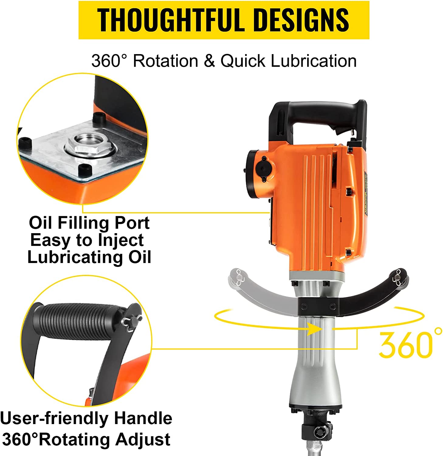 VEVOR Elektro-Abbruchhammer Hochleistungs Betonbrecher verschiedene Leistungen VEVOR Elektro-Abbruchhammer Hochleistungs Betonbrecher verschiedene Leistungen