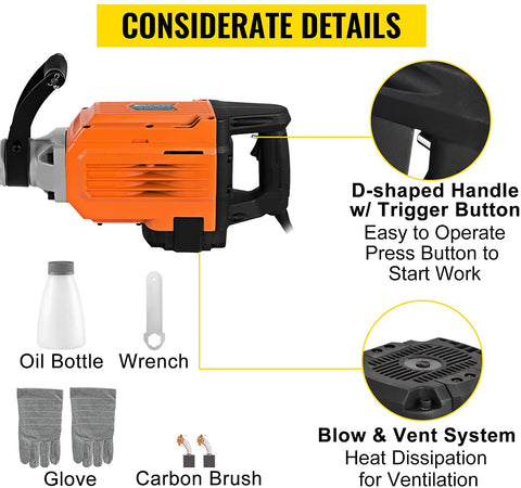 VEVOR Elektro-Abbruchhammer Hochleistungs Betonbrecher verschiedene Leistungen VEVOR Elektro-Abbruchhammer Hochleistungs Betonbrecher verschiedene Leistungen