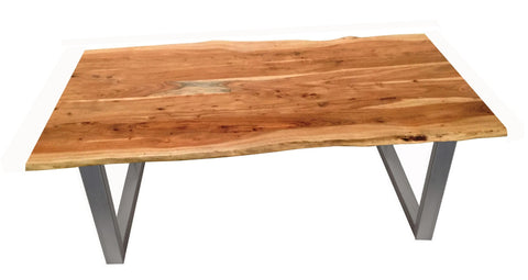 TPFLiving Platte Melbourne Akazie, Gestell Stahl Platte natur antikfinish lackiert, Gestell antiksilbern lackiert TPFLiving Platte Melbourne Akazie, Gestell Stahl Platte natur antikfinish lackiert, Gestell antiksilbern lackiert