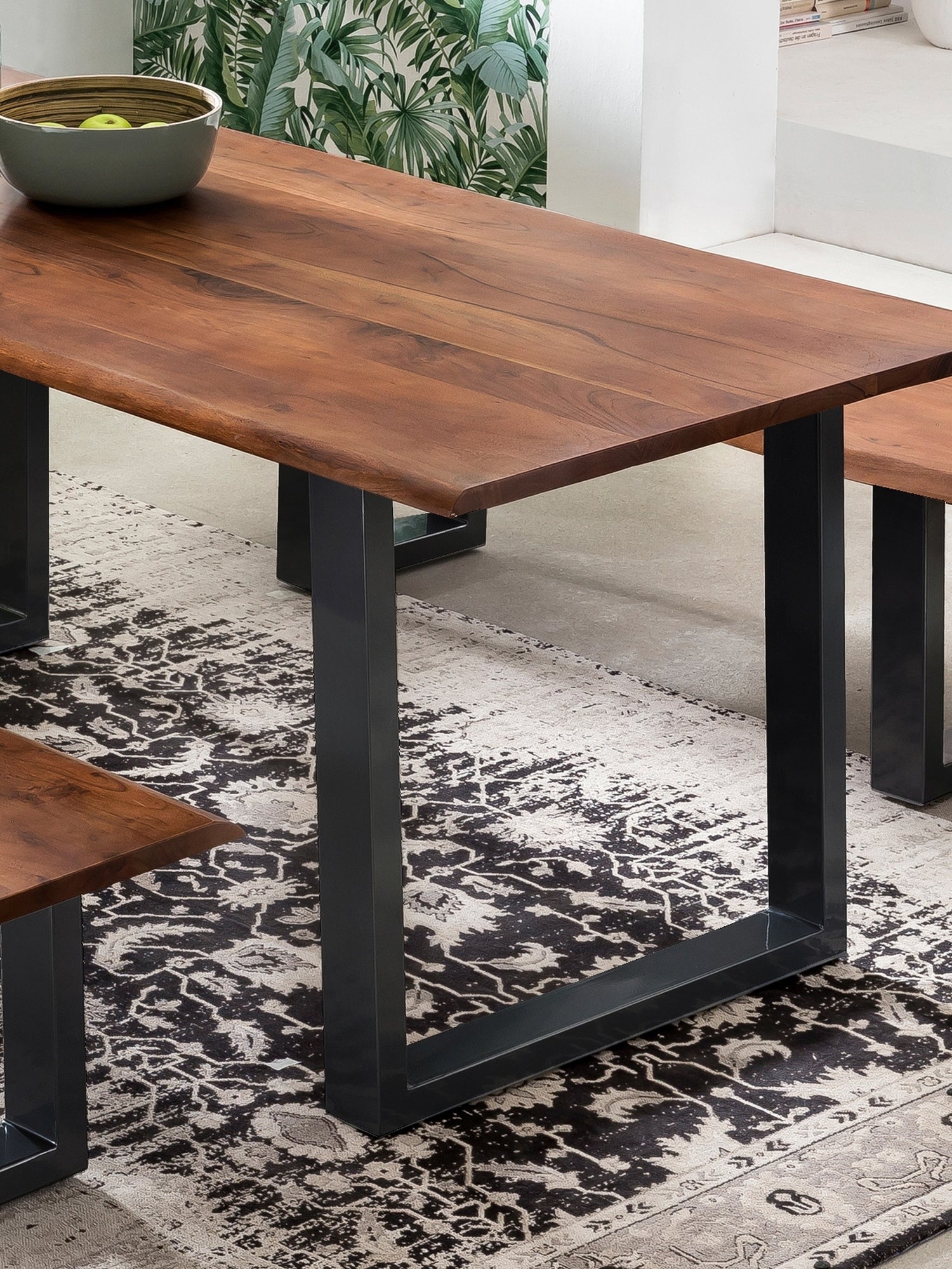 TPFLiving Tisch Broome 200 x 100 cm Platte Akazie, Gestell Stahl Platte nussbaumfarbig, Gestell schwarz lackiert TPFLiving Tisch Broome 200 x 100 cm Platte Akazie, Gestell Stahl Platte nussbaumfarbig, Gestell schwarz lackiert