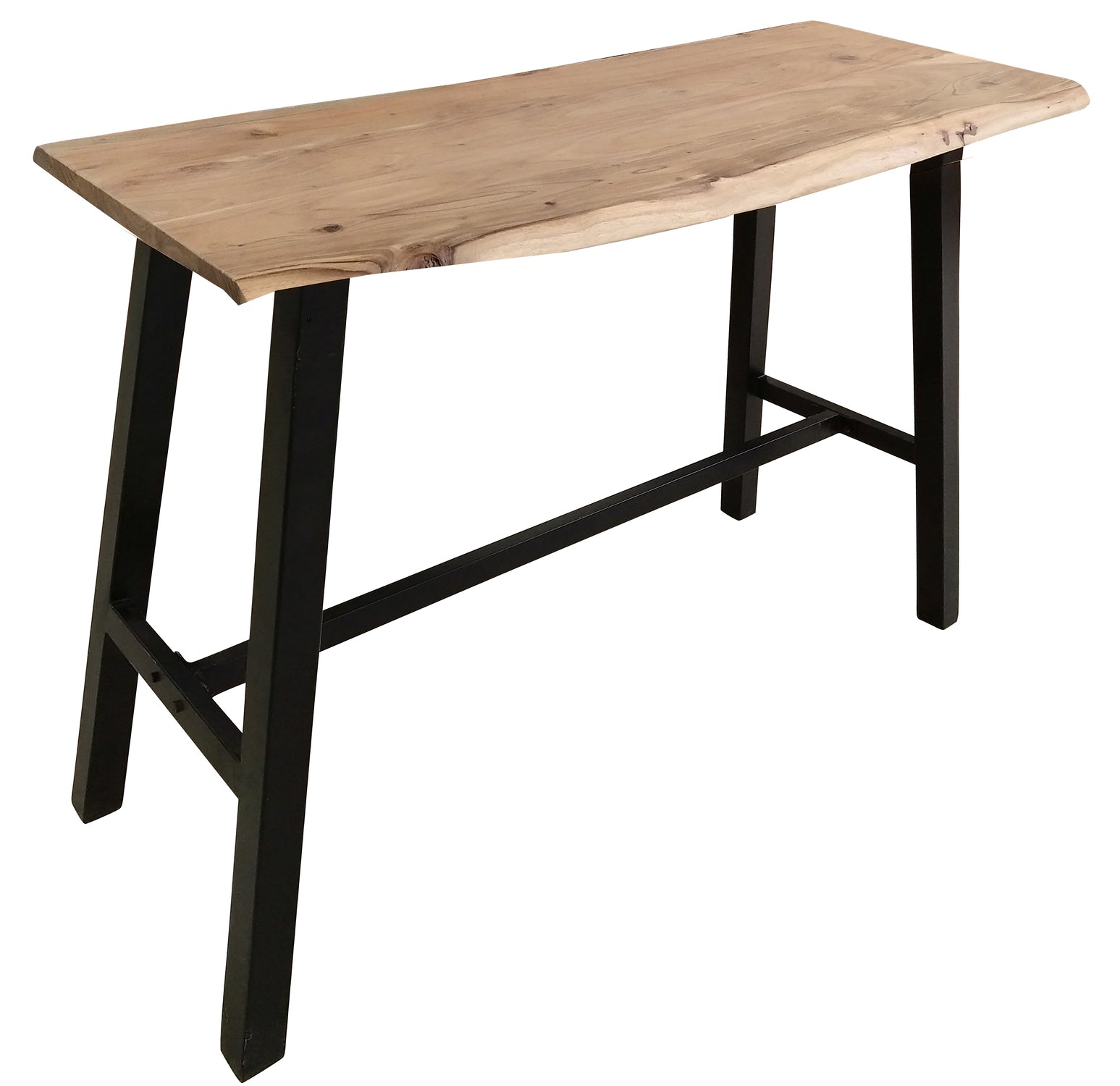 TPFLiving Stehtisch Geelong, 124,5 x 51 cm Platte Akazie, Gestell Stahl Platte natur, Gestell antikschwarz TPFLiving Stehtisch Geelong, 124,5 x 51 cm Platte Akazie, Gestell Stahl Platte natur, Gestell antikschwarz