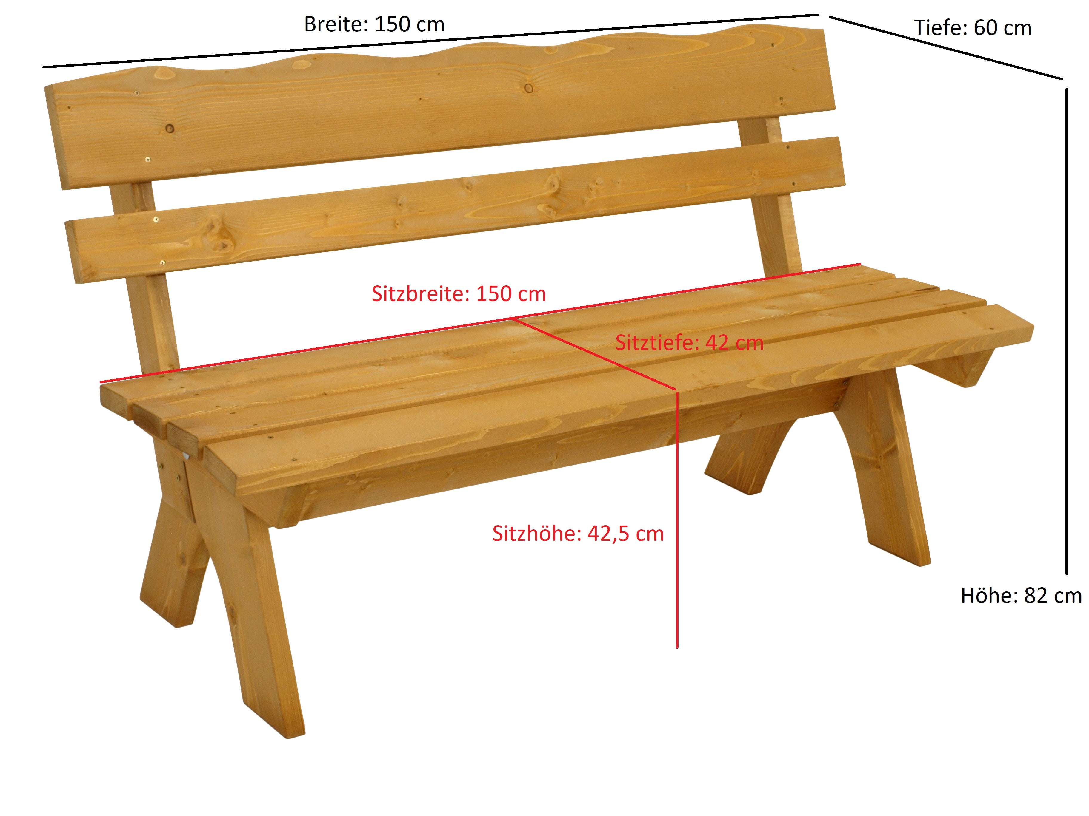 TPFGarden Gartenbank DRIEBURG 3-Sitzer aus Kiefer massiv TPFGarden Gartenbank DRIEBURG 3-Sitzer aus Kiefer massiv