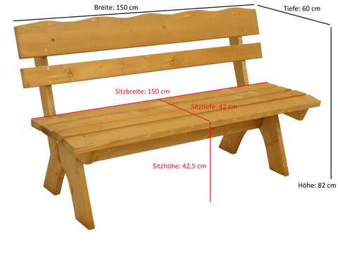TPFGarden Gartenbank DRIEBURG 3-Sitzer aus Kiefer massiv TPFGarden Gartenbank DRIEBURG 3-Sitzer aus Kiefer massiv