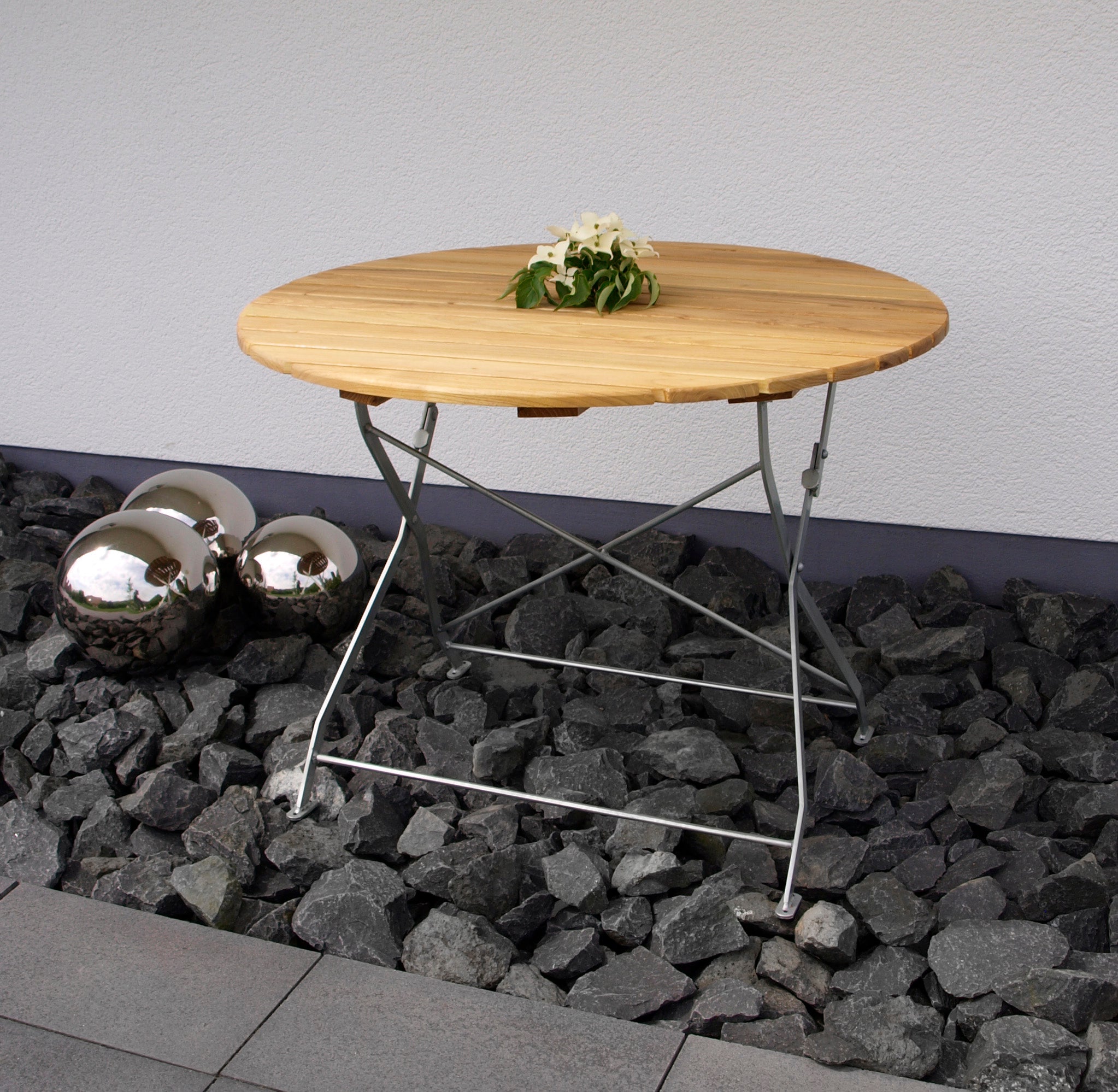 TPFGarden® Klapptisch BAD BELZIG aus Robinienholz 100 cm rund, Stahlgestell Verzinkt TPFGarden® Klapptisch BAD BELZIG aus Robinienholz 100 cm rund, Stahlgestell Verzinkt