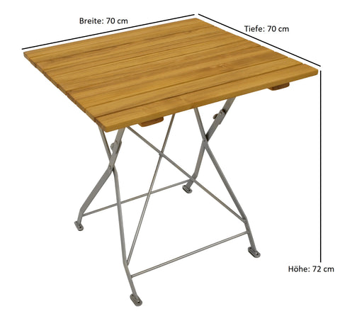 TPFGarden® Klapptisch BAD BELZIG aus Robinienholz 70x70 cm, Stahlgestell Verzinkt TPFGarden® Klapptisch BAD BELZIG aus Robinienholz 70x70 cm, Stahlgestell Verzinkt