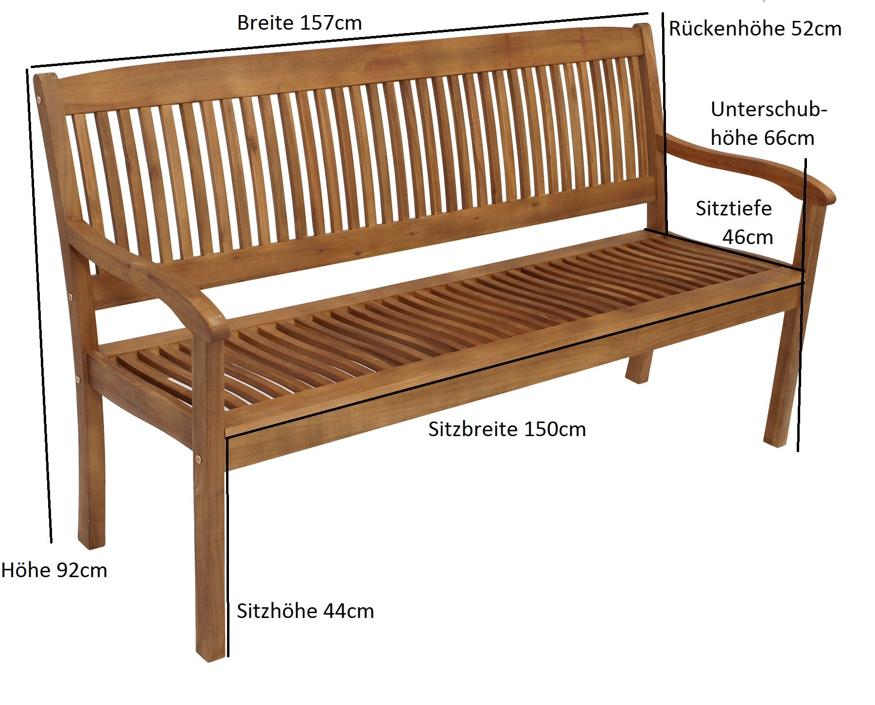 TPFGarden Gartenbank MENORCA 3-Sitzer aus Akazienholz TPFGarden Gartenbank MENORCA 3-Sitzer aus Akazienholz