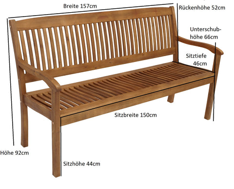 TPFGarden Gartenbank MENORCA 3-Sitzer aus Akazienholz TPFGarden Gartenbank MENORCA 3-Sitzer aus Akazienholz