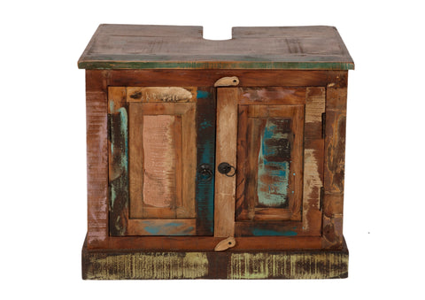 TPFLiving Badezimmer-Unterschrank Kenai Altholz mit starken Gebrauchsspuren, lackiert bunt TPFLiving Badezimmer-Unterschrank Kenai Altholz mit starken Gebrauchsspuren, lackiert bunt