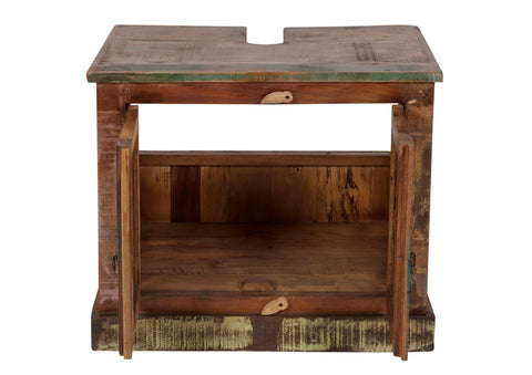 TPFLiving Badezimmer-Unterschrank Kenai Altholz mit starken Gebrauchsspuren, lackiert bunt TPFLiving Badezimmer-Unterschrank Kenai Altholz mit starken Gebrauchsspuren, lackiert bunt
