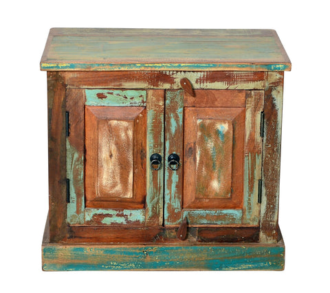 TPFLiving Badezimmer-Unterschrank Kenai Altholz mit starken Gebrauchsspuren, lackiert bunt TPFLiving Badezimmer-Unterschrank Kenai Altholz mit starken Gebrauchsspuren, lackiert bunt