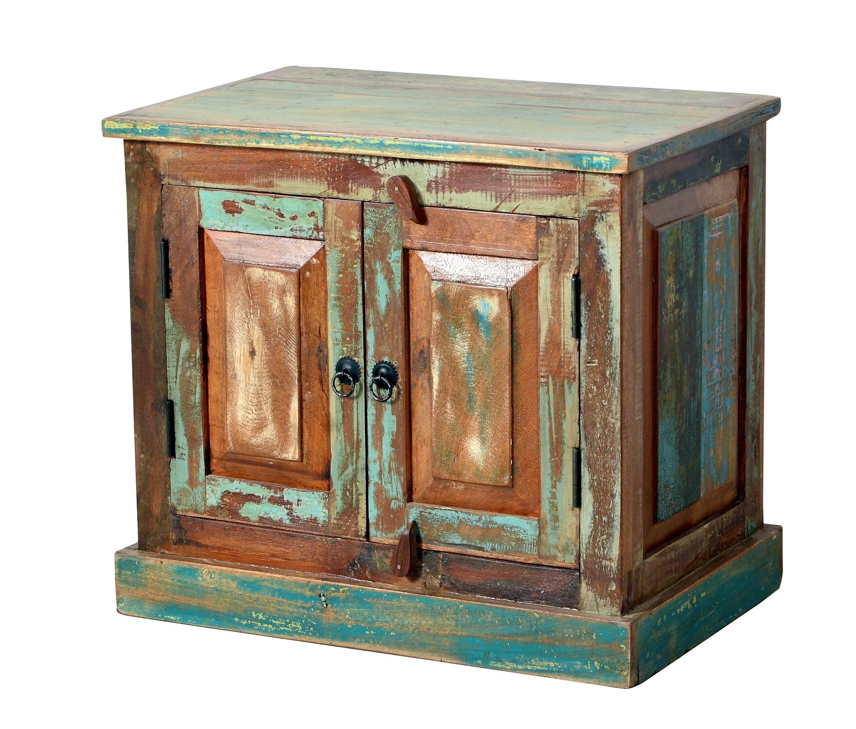 TPFLiving Badezimmer-Unterschrank Kenai Altholz mit starken Gebrauchsspuren, lackiert bunt TPFLiving Badezimmer-Unterschrank Kenai Altholz mit starken Gebrauchsspuren, lackiert bunt