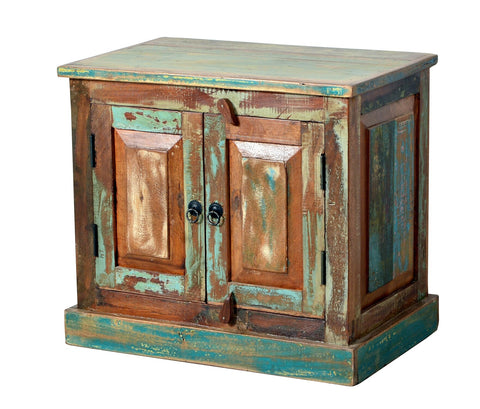 TPFLiving Badezimmer-Unterschrank Kenai Altholz mit starken Gebrauchsspuren, lackiert bunt TPFLiving Badezimmer-Unterschrank Kenai Altholz mit starken Gebrauchsspuren, lackiert bunt