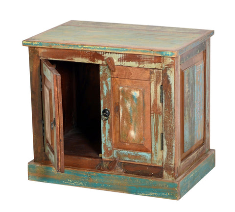 TPFLiving Badezimmer-Unterschrank Kenai Altholz mit starken Gebrauchsspuren, lackiert bunt TPFLiving Badezimmer-Unterschrank Kenai Altholz mit starken Gebrauchsspuren, lackiert bunt