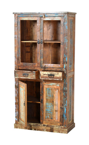 TPFLiving Vitrine Douglas Altholz mit starken Gebrauchsspuren, lackiert bunt TPFLiving Vitrine Douglas Altholz mit starken Gebrauchsspuren, lackiert bunt