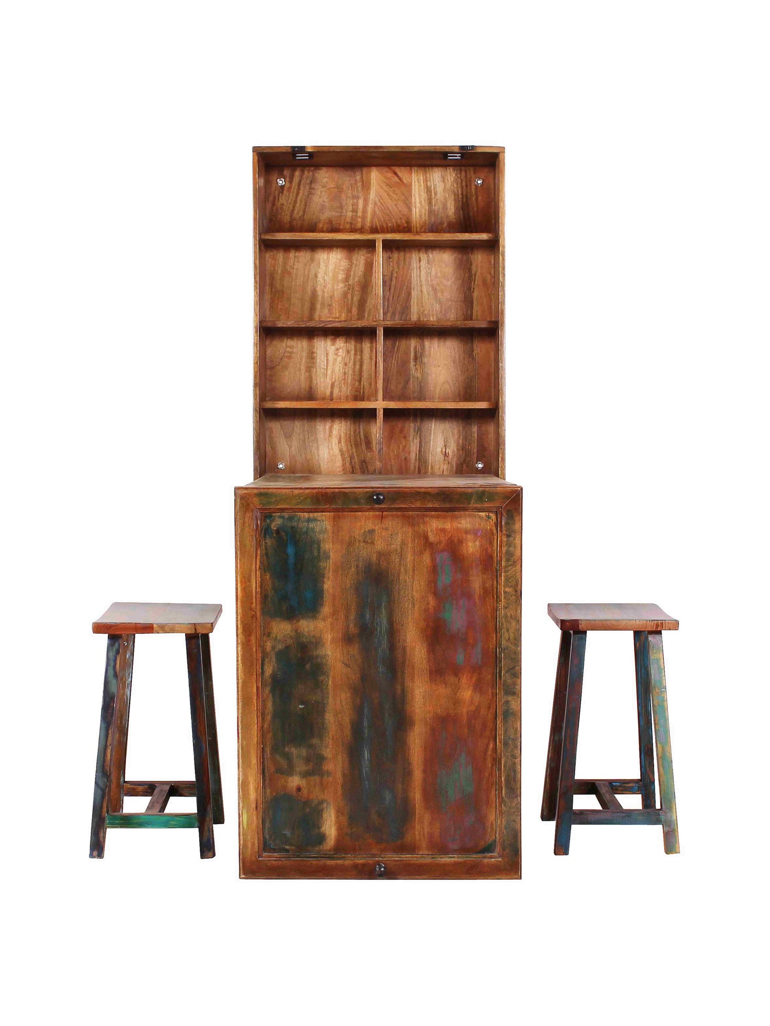 TPFLiving Cordowa Klapptisch mit 2 Hockern Altholz mit starken Gebrauchsspuren, lackiert bunt TPFLiving Cordowa Klapptisch mit 2 Hockern Altholz mit starken Gebrauchsspuren, lackiert bunt