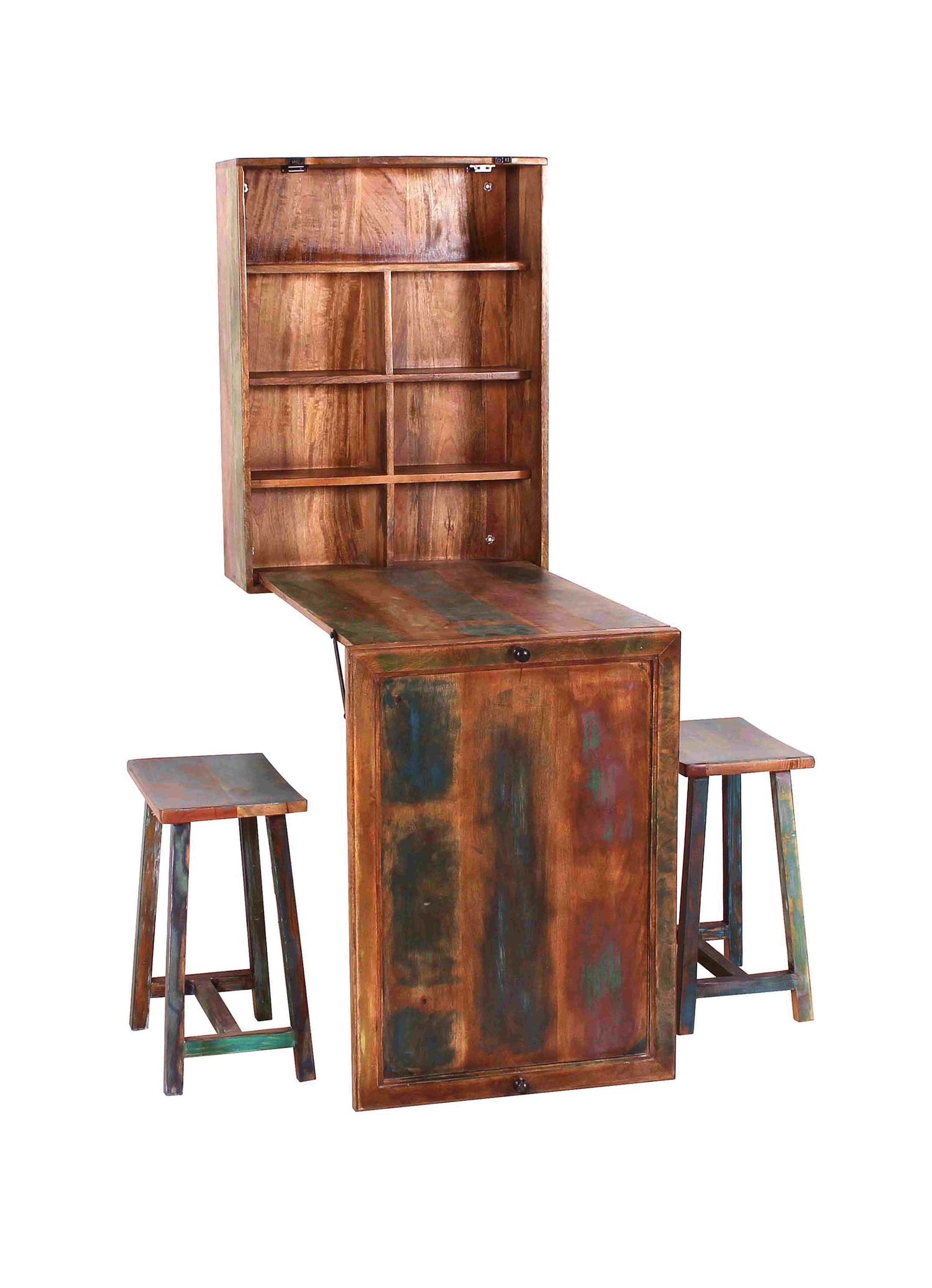 TPFLiving Cordowa Klapptisch mit 2 Hockern Altholz mit starken Gebrauchsspuren, lackiert bunt TPFLiving Cordowa Klapptisch mit 2 Hockern Altholz mit starken Gebrauchsspuren, lackiert bunt