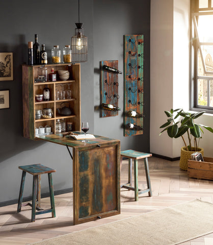 TPFLiving Cordowa Klapptisch mit 2 Hockern Altholz mit starken Gebrauchsspuren, lackiert bunt TPFLiving Cordowa Klapptisch mit 2 Hockern Altholz mit starken Gebrauchsspuren, lackiert bunt