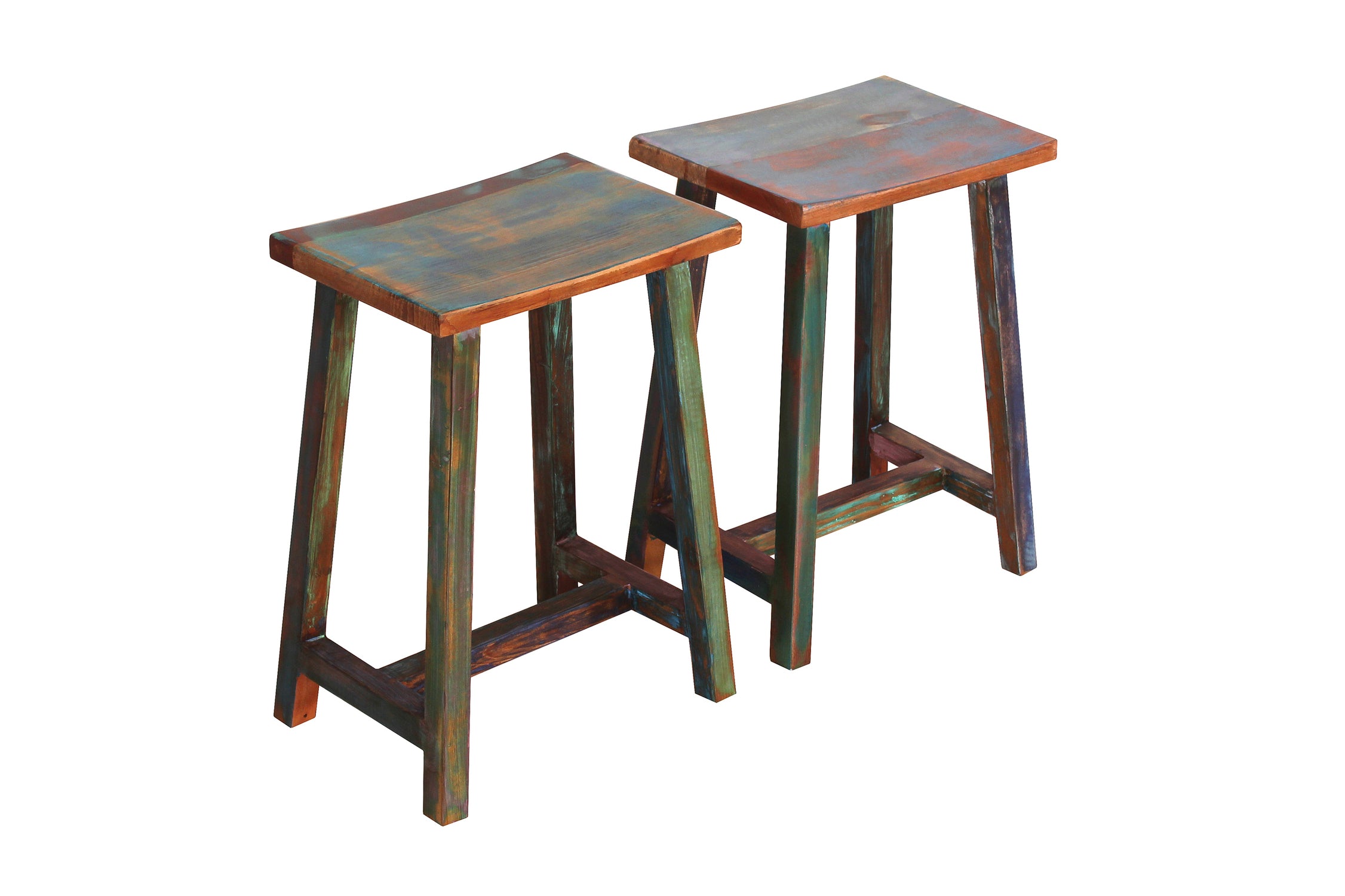 TPFLiving Cordowa Klapptisch mit 2 Hockern Altholz mit starken Gebrauchsspuren, lackiert bunt TPFLiving Cordowa Klapptisch mit 2 Hockern Altholz mit starken Gebrauchsspuren, lackiert bunt