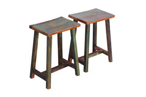 TPFLiving Cordowa Klapptisch mit 2 Hockern Altholz mit starken Gebrauchsspuren, lackiert bunt TPFLiving Cordowa Klapptisch mit 2 Hockern Altholz mit starken Gebrauchsspuren, lackiert bunt