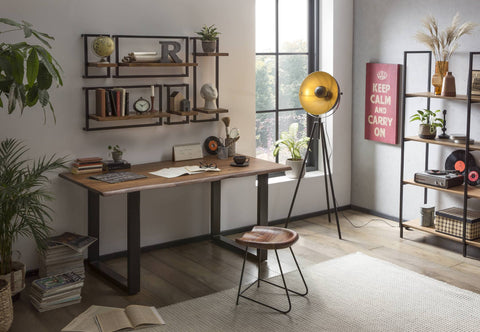 TPFLiving Tisch Broome 200 x 100 cm Platte Akazie, Gestell Stahl Platte nussbaumfarbig, Gestell schwarz lackiert TPFLiving Tisch Broome 200 x 100 cm Platte Akazie, Gestell Stahl Platte nussbaumfarbig, Gestell schwarz lackiert