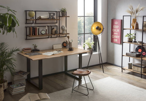 TPFLiving Platte Melbourne Akazie, Gestell Stahl Platte natur antikfinish lackiert, Gestell antiksilbern lackiert TPFLiving Platte Melbourne Akazie, Gestell Stahl Platte natur antikfinish lackiert, Gestell antiksilbern lackiert