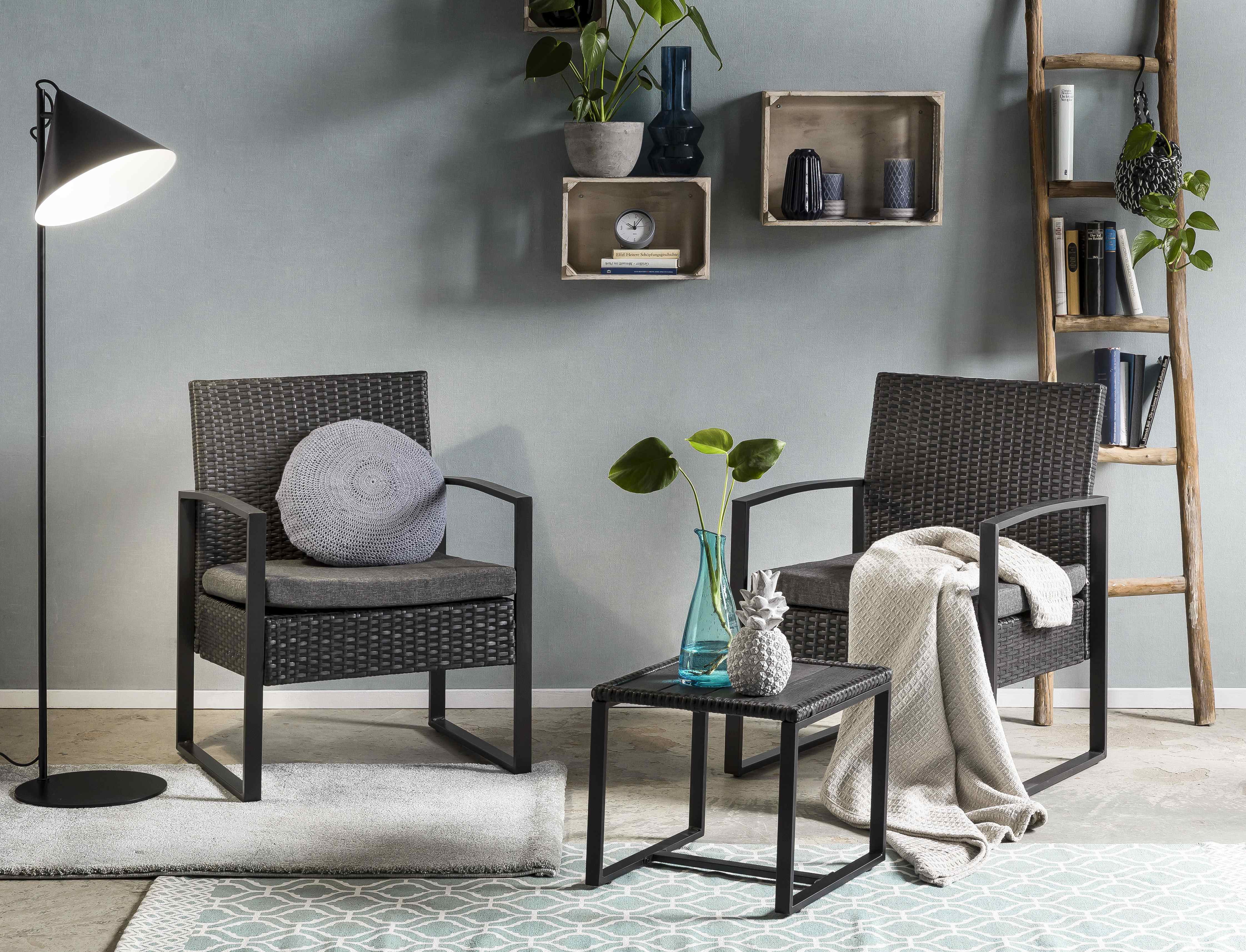 TPFGarden Sitzgruppe ARTANO 2 Stühle, 2 Sitzkissen, 1 Beistelltisch TPFGarden Sitzgruppe ARTANO 2 Stühle, 2 Sitzkissen, 1 Beistelltisch