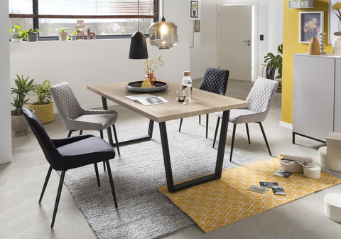 TPFLiving 2er Set Esszimmerstuhl Oliver Stoff mit Diamantsteppung TPFLiving 2er Set Esszimmerstuhl Oliver Stoff mit Diamantsteppung