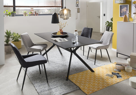 TPFLiving 2er Set Esszimmerstuhl Oliver Stoff mit Diamantsteppung TPFLiving 2er Set Esszimmerstuhl Oliver Stoff mit Diamantsteppung