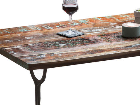 TPFLiving Tisch 120x65 cm Platte Altholz, Gestell Gusseisen Platte bunt lackiert, Gestell schwarz TPFLiving Tisch 120x65 cm Platte Altholz, Gestell Gusseisen Platte bunt lackiert, Gestell schwarz