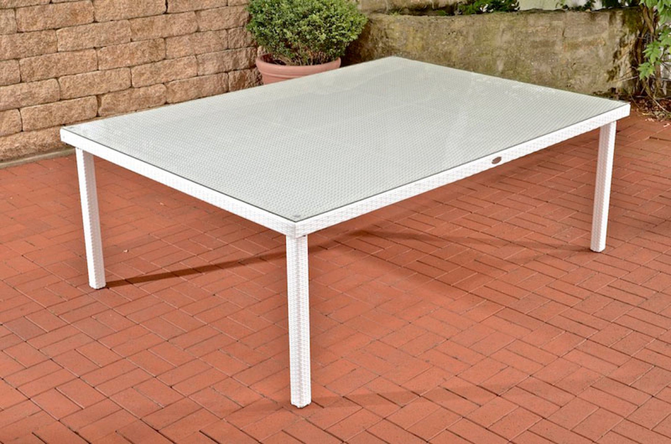 TPFGarden garden table Pizera 210x150 cm white – Traumpreisfabrik