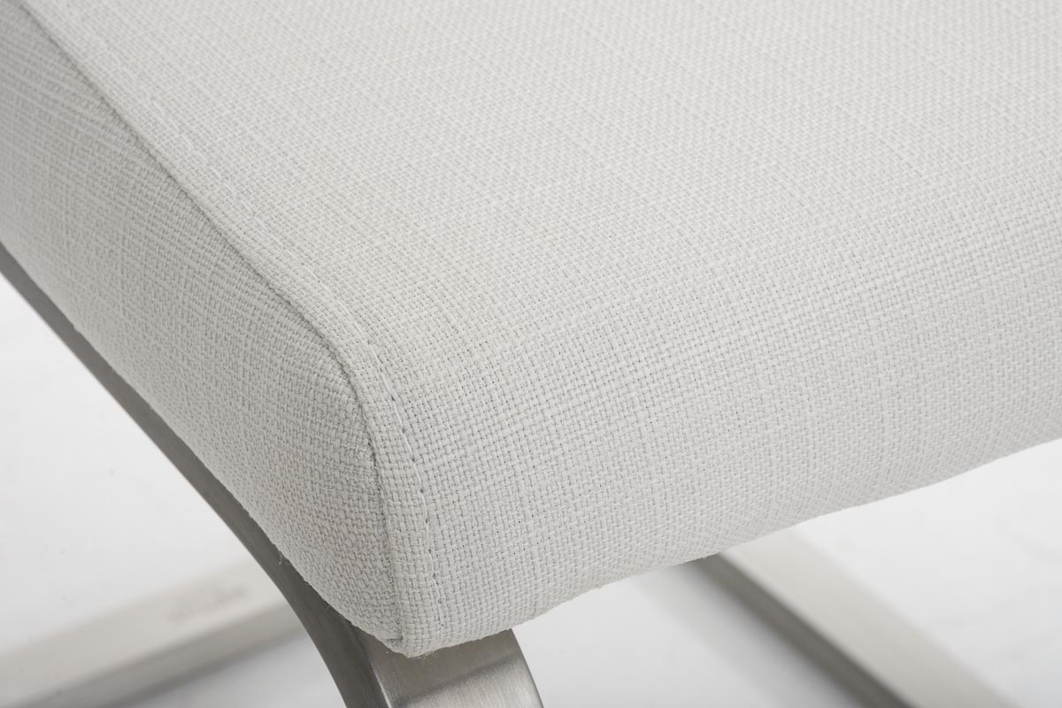 TPFLiving Esszimmerstuhl Belfast Stoff Freischwinger Gestell Edelstahl TPFLiving Esszimmerstuhl Belfast Stoff Freischwinger Gestell Edelstahl