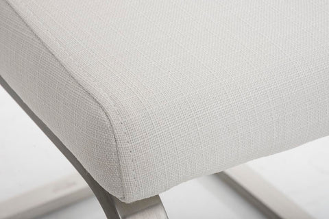 TPFLiving Esszimmerstuhl Belfast Stoff Freischwinger Gestell Edelstahl TPFLiving Esszimmerstuhl Belfast Stoff Freischwinger Gestell Edelstahl