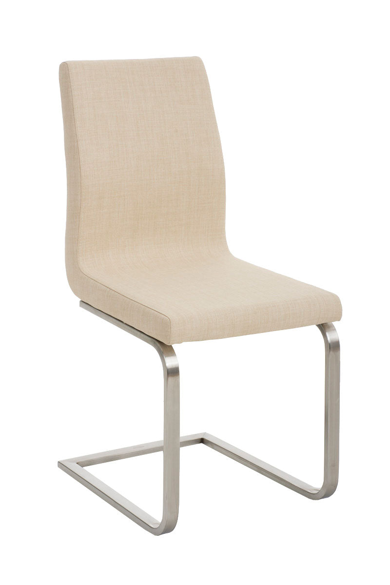 TPFLiving Esszimmerstuhl Belfast Stoff Freischwinger Gestell Edelstahl TPFLiving Esszimmerstuhl Belfast Stoff Freischwinger Gestell Edelstahl