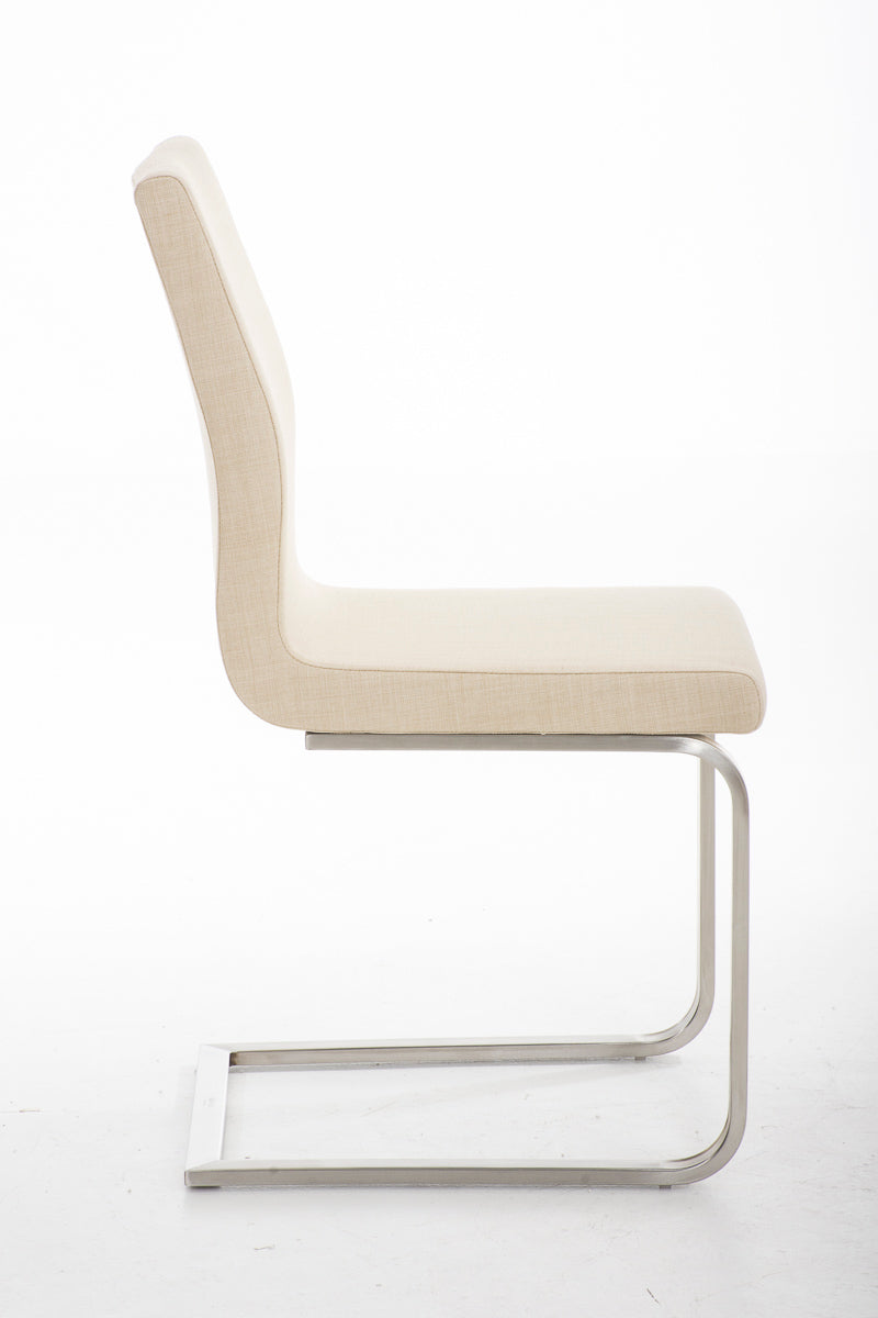 TPFLiving Esszimmerstuhl Belfast Stoff Freischwinger Gestell Edelstahl TPFLiving Esszimmerstuhl Belfast Stoff Freischwinger Gestell Edelstahl