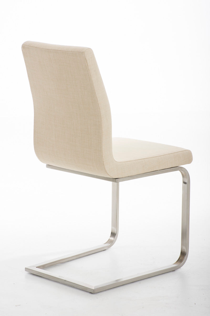 TPFLiving Esszimmerstuhl Belfast Stoff Freischwinger Gestell Edelstahl TPFLiving Esszimmerstuhl Belfast Stoff Freischwinger Gestell Edelstahl