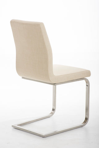 TPFLiving Esszimmerstuhl Belfast Stoff Freischwinger Gestell Edelstahl TPFLiving Esszimmerstuhl Belfast Stoff Freischwinger Gestell Edelstahl